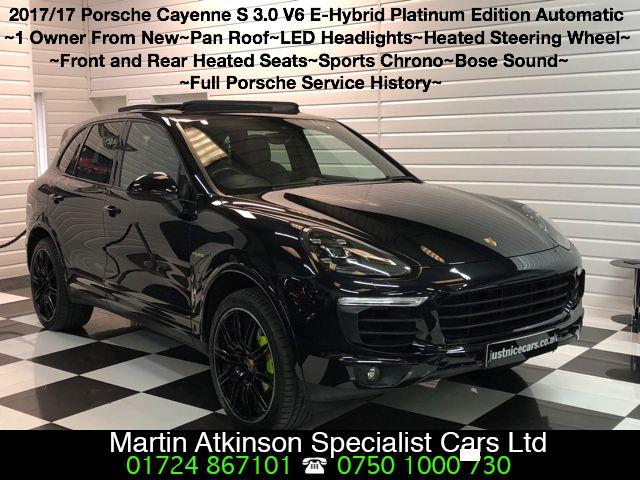 Porsche Cayenne 3.0 S Platinum Edition E-Hybrid 5dr Tiptronic S Estate Petrol / Electric Hybrid Jet Black Metallic