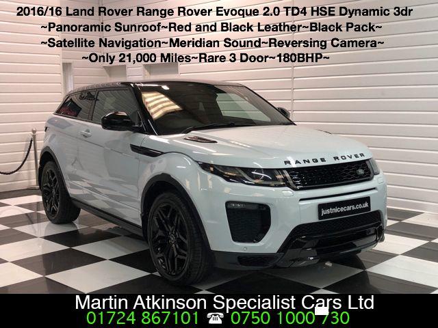 Land Rover Range Rover Evoque 2.0 TD4 HSE Dynamic 3dr Auto Coupe Diesel Yulong White