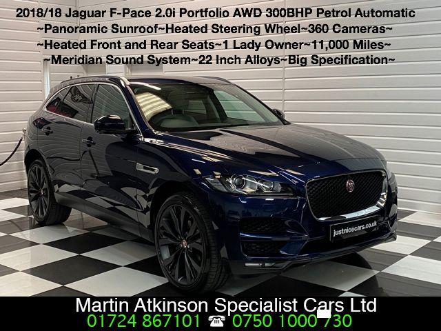Jaguar F-pace 2.0i Portfolio 5dr AWD Automatic 300BHP Estate Petrol Loire Blue Metallic