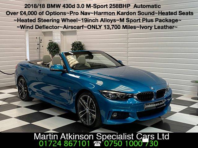 2018 BMW 4 Series 3.0 430d M Sport 2dr Auto Professional Media