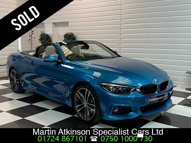 BMW 4 Series 3.0 430d M Sport 2dr Auto Professional Media Convertible Diesel Snapper Rocks Blue Metallic