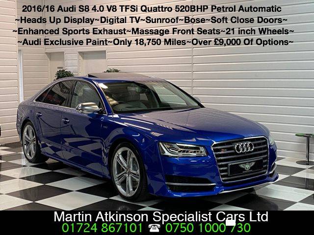 2016 Audi A8 S8 4.0 V8 TFSi Quattro 4dr Automatic