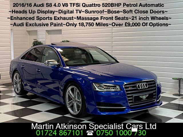Audi A8 S8 4.0 V8 TFSi Quattro 4dr Automatic Saloon Petrol Audi Exclusive Paint Sepang Blue