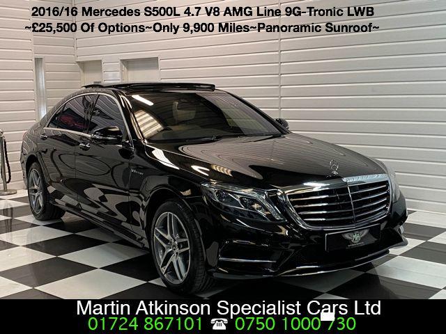 Mercedes-Benz S Class S500L 4.7 V8 AMG Line 4dr 9G-Tronic LWB Saloon Petrol Obsidian Black Metallic