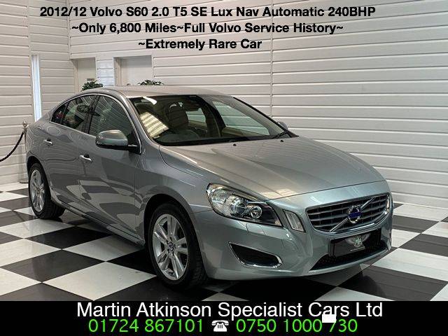 2012 Volvo S60 2.0 T5 SE Lux Nav 4dr Powershift Automatic 240BHP