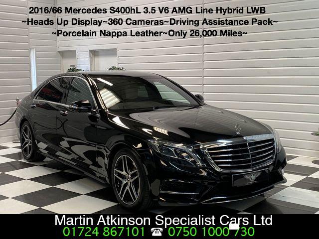 Mercedes-Benz S Class 3.5 S400h L AMG Line V6 4dr Auto Saloon Petrol / Electric Hybrid Obsidian Black Metallic