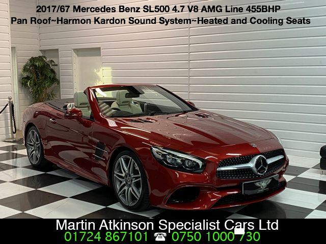 Mercedes-Benz SL Class SL500 4.7 V8 AMG Line 2dr 9G-Tronic Convertible Petrol Designo Hyacinth Red Metallic