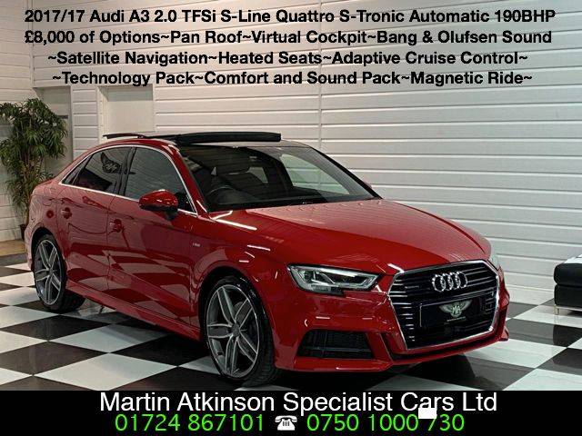 2017 Audi A3 2.0 TFSi Quattro S Line 4dr S Tronic