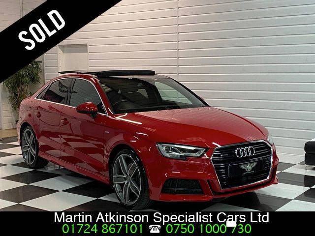 Audi A3 2.0 TFSi Quattro S Line 4dr S Tronic Saloon Petrol Tango Red Metallic