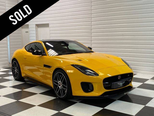 Jaguar F-Type 3.0 S/C V6 P380 Chequered Flag 2dr AWD Auto Coupe Petrol 3M Sunflower Yellow