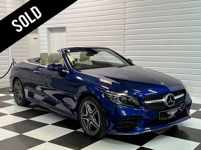 Mercedes-Benz C Class 1.5 C200 AMG Line Premium Plus 2dr 9G-Tronic Convertible Petrol Brilliant Blue Metallic