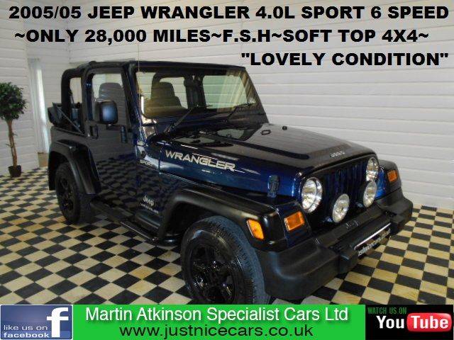 2005 Jeep Wrangler 4.0 Sport 2dr 4X4 6 SPEED SOFT TOP~28000 MILES~