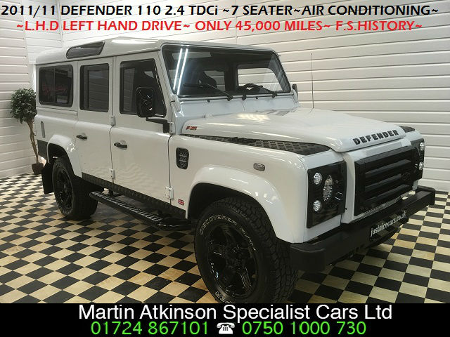 Land Rover Defender Defender 110 LHD (Left Hand Drive) 2.4 TDCi Station Wagon 7 Seater 5dr Estate Diesel Fuji White