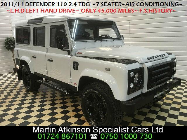 Land Rover Defender Defender 110 LHD (Left Hand Drive) 2.4 TDCi Station Wagon 7 Seater 5dr Estate Diesel Fuji White