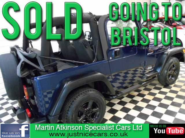 Jeep Wrangler 4.0 Sport 2dr 4X4 6 SPEED SOFT TOP~28000 MILES~ Convertible Petrol Sapphire Blue Metallic