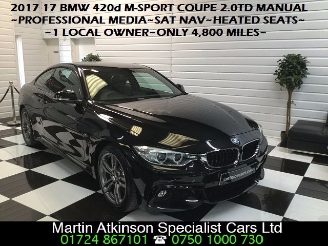 BMW 4 Series 2.0 420d M Sport 2dr Professional Media Coupe Diesel Black
