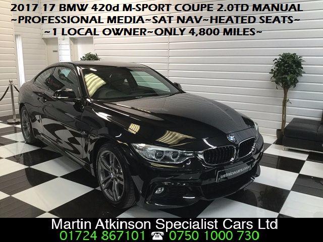 BMW 4 Series 2.0 420d M Sport 2dr Professional Media Coupe Diesel Black
