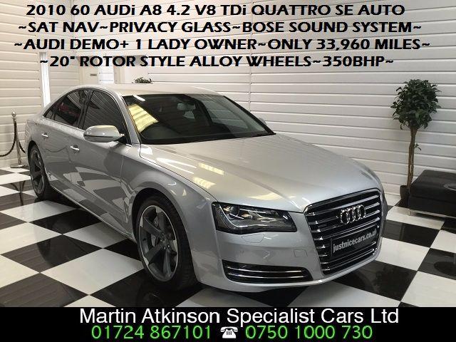 Audi A8 4.2 V8 TDi Quattro SE 4dr Tip Auto 350BHP Saloon Diesel Silver