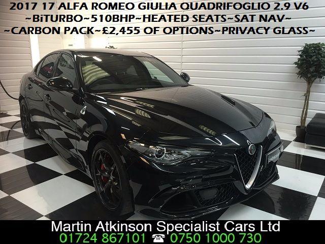 Alfa Romeo Giulia 2.9 V6 BiTurbo 510BHP Quadrifoglio 4dr Auto Saloon Petrol Volcano Black