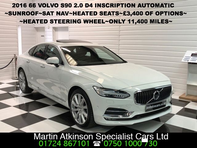 Volvo S90 2.0 D4 Inscription 4dr Geartronic~£3,400 of Options~ Saloon Diesel Ice White
