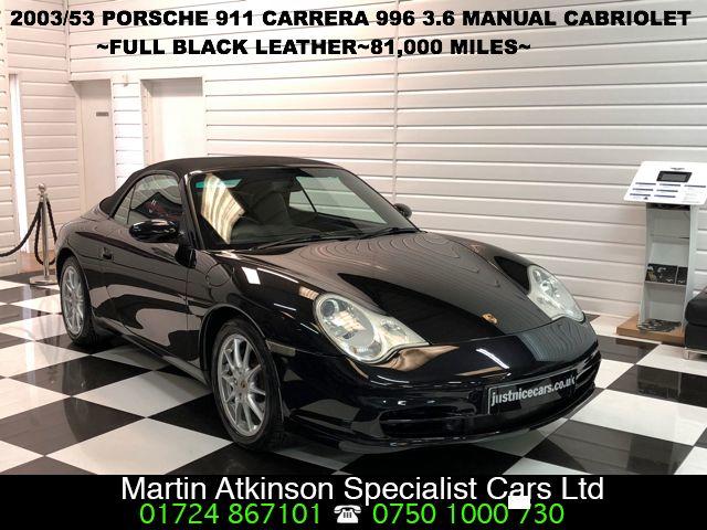 Porsche 911 Carrera 320BHP 3.6 Manual Convertible Petrol Black