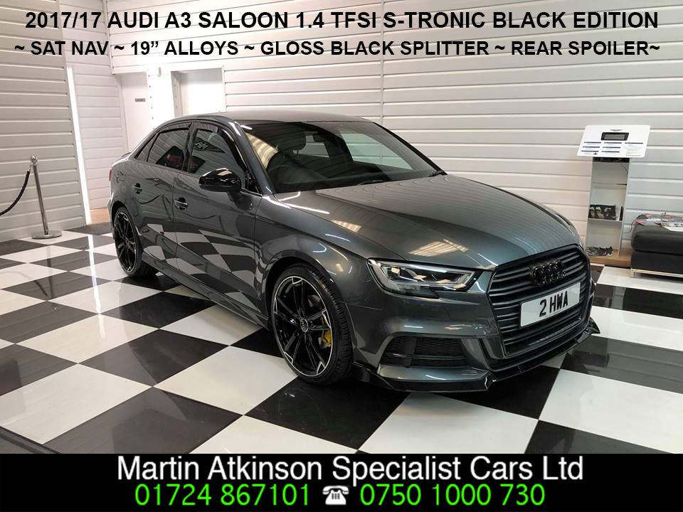 Audi A3 1.4 TFSI Black Edition 4dr S Tronic Saloon Petrol Daytona Grey