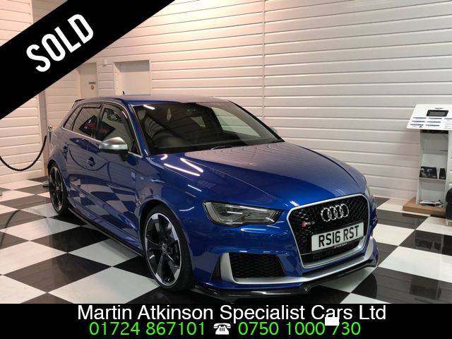 Audi RS3 2.5 TFSI RS 3 Quattro 5dr S Tronic [Nav] Hatchback Petrol Sepang Blue