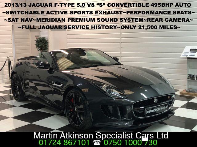 Jaguar F-type 5.0 V8 S Supercharged 2dr Auto 495BHP Convertible Petrol Stratus Grey