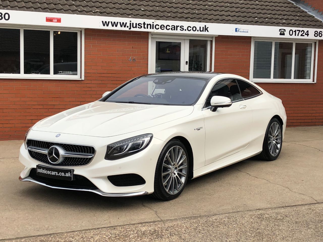 Mercedes-Benz S Class S500 AMG Line Premium 4.7 V8 2dr Auto~Big Spec Coupe Petrol Diamond White Pearl Metallic