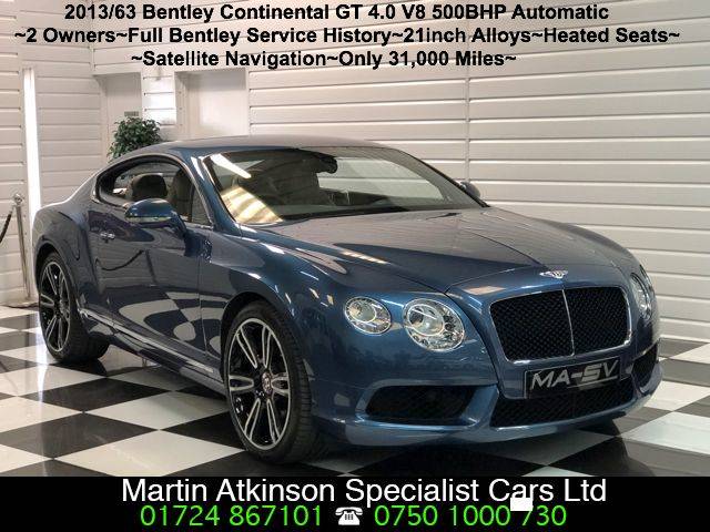 2013 Bentley Continental GT 4.0 V8 2dr Auto 500BHP