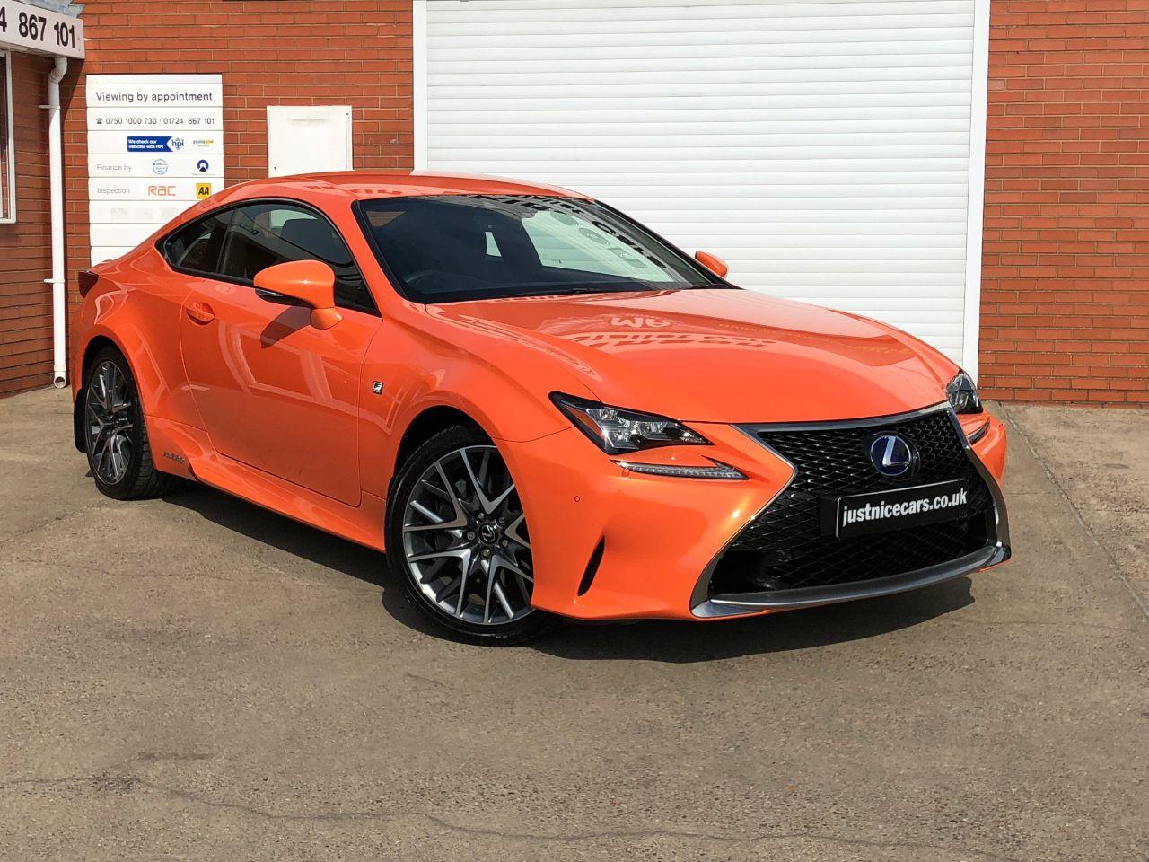 Lexus Rc 300h 2.5 F-Sport 2dr CVT~Premium Navigation~ Coupe Petrol / Electric Hybrid Solar Flare Orange Pearl