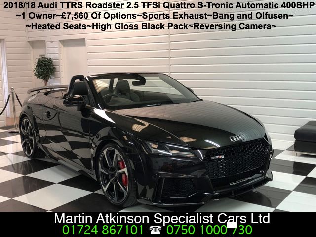 Audi TT TTRS 2.5 TFSi Quattro S-Tronic Automatic 400BHP Convertible Petrol Panther Black Crystal Effect Paintwork
