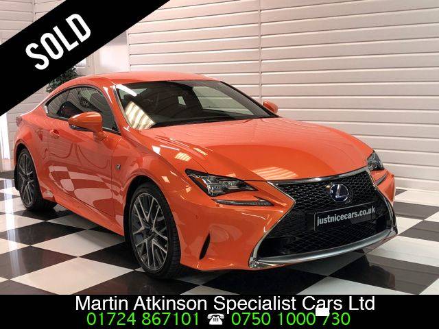 Lexus Rc 300h 2.5 F-Sport 2dr CVT~Premium Navigation~ Coupe Petrol / Electric Hybrid Solar Flare Orange Pearl