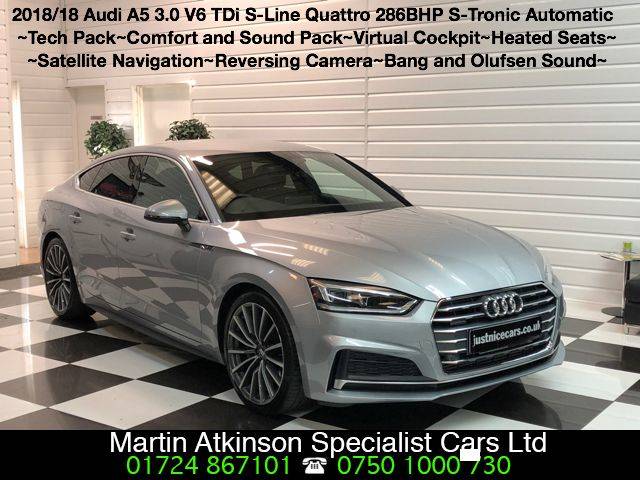 2018 Audi A5 3.0 V6 TDi S-Line Quattro Sportback S-Tronic Automatic 286BHP