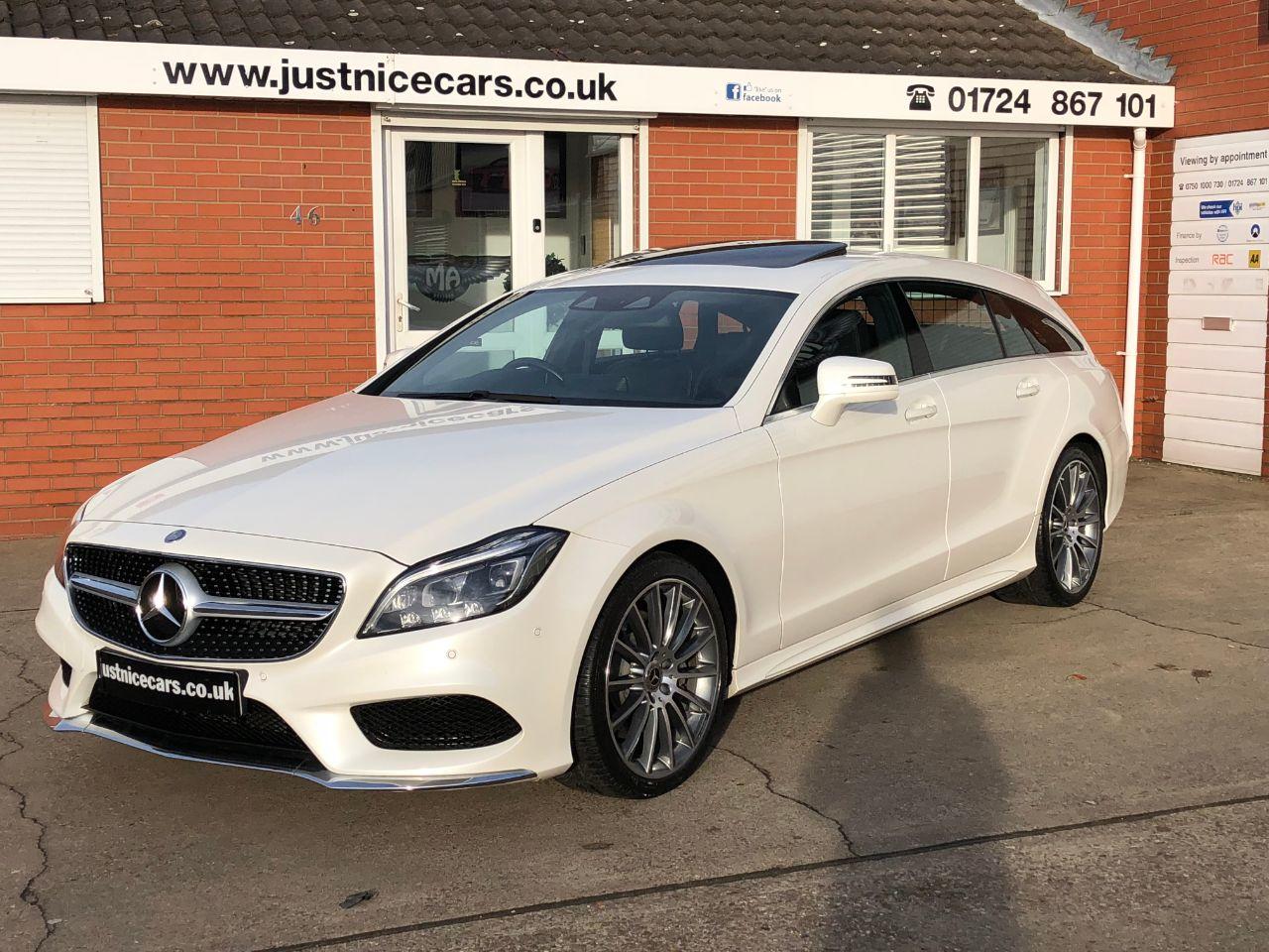 Mercedes-Benz CLS CLS 350 3.0 V6 AMG Line Premium 5dr 9G-Tronic Estate Diesel Designo Diamond White Metallic