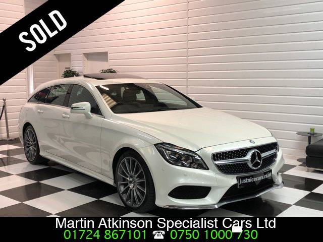 Mercedes-Benz CLS CLS 350 3.0 V6 AMG Line Premium 5dr 9G-Tronic Estate Diesel Designo Diamond White Metallic